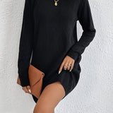 Joanna - Elegantes Karo-Strickkleid für Damen – Schwarz
