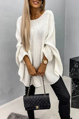 Nikoletta™ Stylischer modischer Gestrickter Pullover – Creme