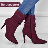 Malinda™ Elegante Raffinierte Stiefel – Burgunderrot