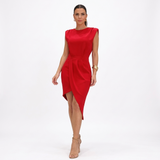 Liora - Asymmetrisches Premium-Kleid – Rot