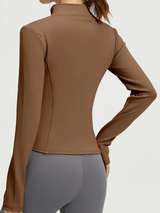 Lexaria | Warmes Fleece Laufjacke Damen Winter Slim Fit – Braun