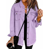 Tahlira - Locker geschnittene Jacke – Flieder