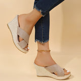 Julie - Stilvolle, bequeme Keilsandalen für Damen – Beige