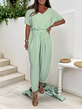 Callie - Lässiger, locker sitzender Jumpsuit für Damen – Hellgrün
