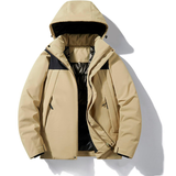 Skijacke mit Kapuze und Taschen | Winterjacke – Khaki