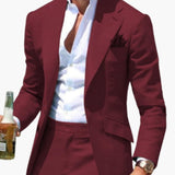 Herren Zweiteiler Anzug mit Slim Fit für alle Jahreszeiten – Kastanienbraun
