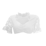 Damen Schwarz und Weiß Oktoberfest Dirndl Bluse – Weiß