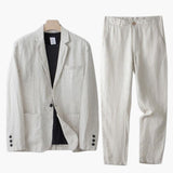 Herren Anzugset mit Blazer und Hose für Frühling Sommer – Beige