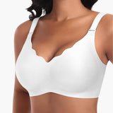 Nahtloser Damen BH ohne Bügel mit verstellbaren Trägern – Weiß-vordere Welle