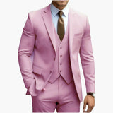 Dreiteiliger Herrenanzug mit - gekerbtem Revers und schmaler Hose – Rosa