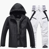 Zweiteiliges Ski Set für Unisex – Schwarz / Weiß