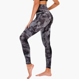 Damen Leggings mit Leopardenmuster und hohem Bund – Bedruckter Tie-dye