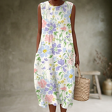 Natia – Ärmelloses Midi-Kleid Aus Baumwolle – Lila