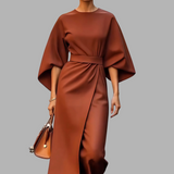 Nora | Elegantes Maxikleid mit Wohlfühlfaktor – Braun
