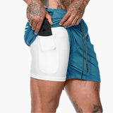Herren Fitness Shorts mit Innentasche und Kompressionsebene – Himmlisch
