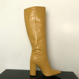 Kameron - Große und klobige Stiefel für Frauen – Gelb