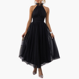 Elegantes Tüllkleid für Damen - Perfekt für festliche Anlässe – Schwarz