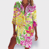 Brigitte | Bunte und leichte Sommerrobe – Blumengelber