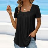 Julia | Plissee-Bluse – Rauchschwarz