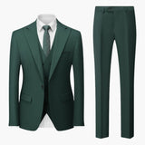 Eleganter Slim Fit Anzug - Herren 3-teilig für Business – Dunkelgrün