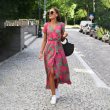 Novalie – Stilvolles, lässiges Sommerkleid – Rosa Grün