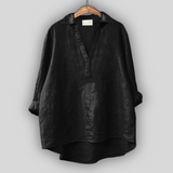 Anna - Linen Blouse – Schwarz