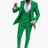 Herren Anzugset mit Weste und atmungsaktivem Blazer – Grün