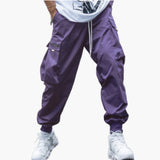 Herren-Cargo-Joggerhose mit Kordelzug und elastischen Bündchen – Violett