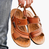 Bequeme orthopädische Sandalen für Herren - robust & komfortabel – Hellbraun