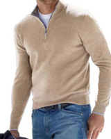 Pullover Herren Strick Reißverschluss | Alltag Komfort – Beige