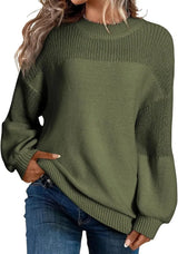Neva - Damen-Strickpullover – Weicher Oversize-Pullover im Minimalistischen Stil – Armeegrün