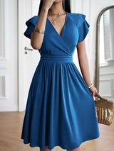 Laura - Stilvolles Kleid mit V-Ausschnitt für Damen – Blau