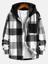 Xavier - herren-kapuzensweatshirt aus flanell in lockerer passform – Schwarz