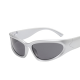 Damen Modisch Ovale Sonnenbrille | Umschließend – Grau