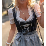 Damen Traditionell Oktoberfest Dirndl Kleid – Grau