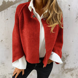 Judith™ | Elegante, warme kurze Jacke – Rot