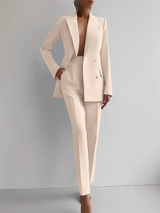 Marva - Damen Blazer‑Hosen‑Set – Aprikose