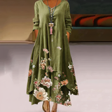 Anouk – Luftiges Baumwollkleid – Olivgrün