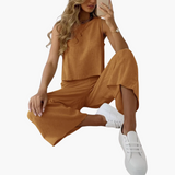 Bequemes Zweiteiliges Set für Damen - Sommer Casual Style – Hellbraun