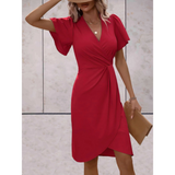 Evelina – Elegantes Wickelkleid – Rot