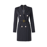 Stilvolles Einfarbiges Blazer-Kleid - Celeste – Schwarz