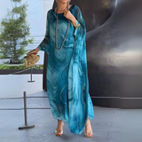 Paetyn - Charmantes Seiden-Chiffon-Kleid – Blau (Fast ausverkauft)