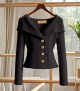 Haven – Gestrickte kurze Strickjacke – Schwarz