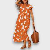 Masha | Luftiges Kleid mit V-Ausschnitt – Orange