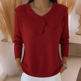 Jennifer™ | Strickpullover mit weichem Kragen – Rot