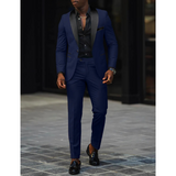 Herren Anzug Klassisch | Jacke und passende Hose kombiniert – Marineblau
