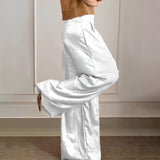 Bailee - Elegante weite Hose mit weitem Bein – Weiß