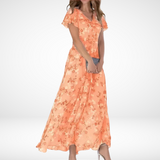 Hale | Elegantes Kleid, das den Bauch bedeckt – Orange