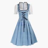 Spitzen-Dirndl kleid für Damen - Oktoberfest 2025 – Himmelblau