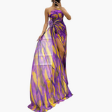 Vibrantes Maxi-Kleid für Frauen - Farbenfrohes Design – Lila